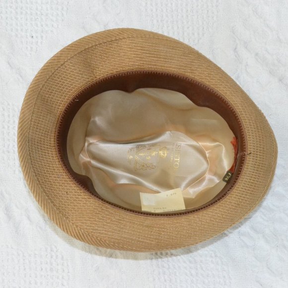 VINTAGE Resistol Self Conforming Corduroy Fedora Hat Euclid Size 7 1/4 main image 7